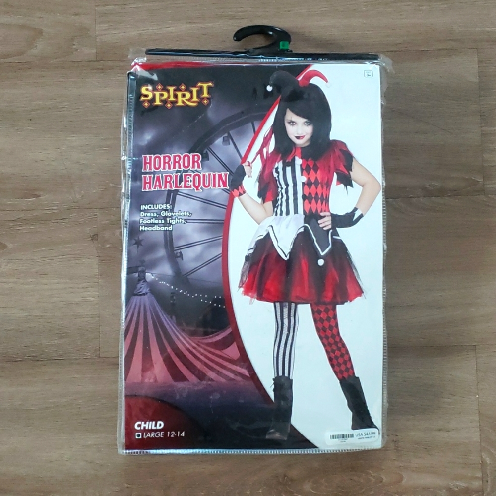 Kids Horror Harlequin Costume.